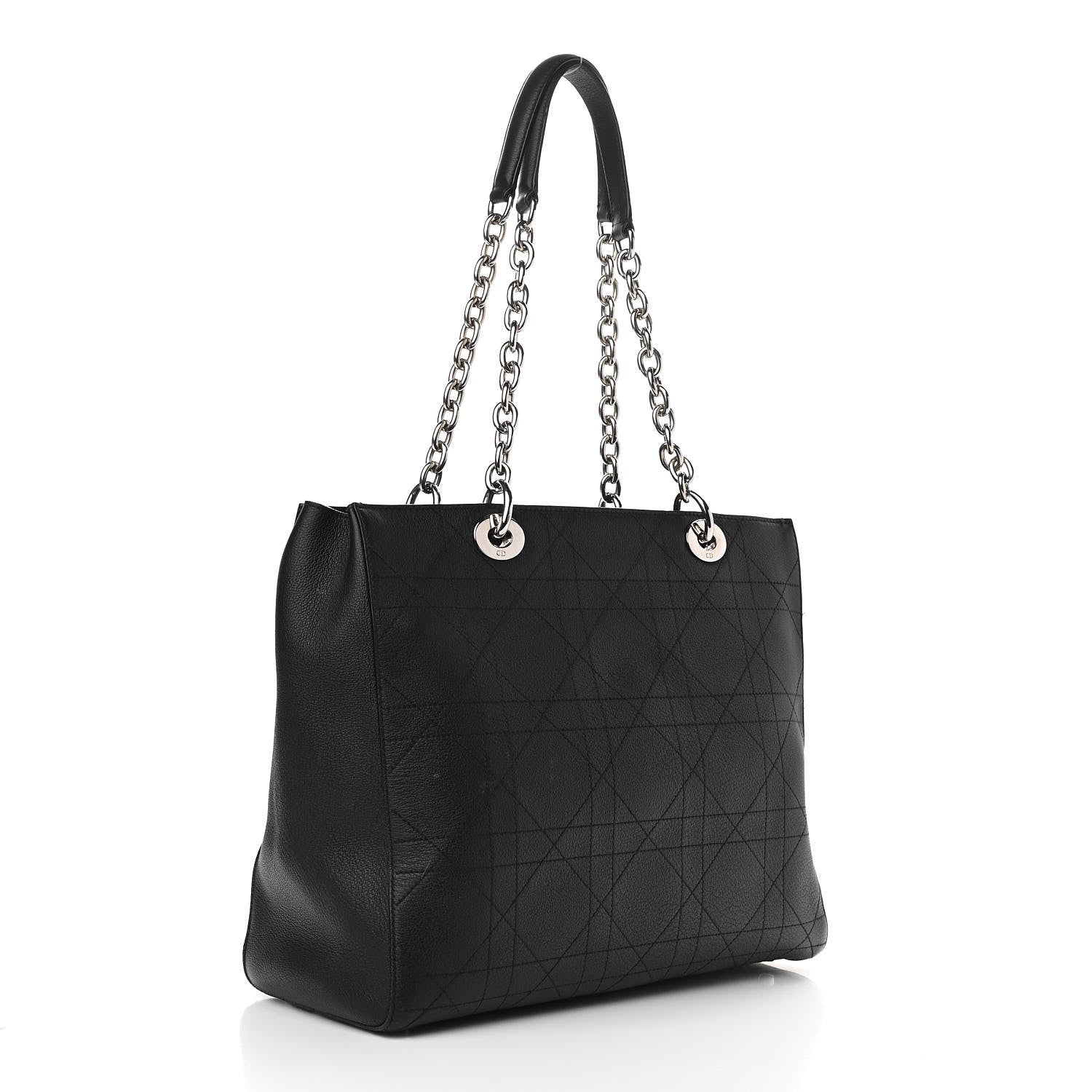 Christian Dior Grained Calfskin Cannage Medium Ultradior Tote Black 3 of 14