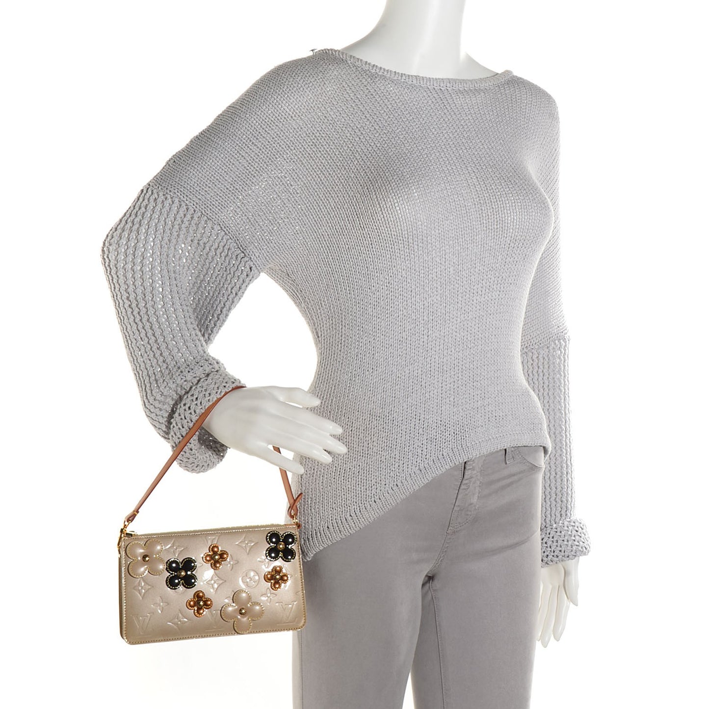 Vernis Lexington Fleurs Pochette Beige