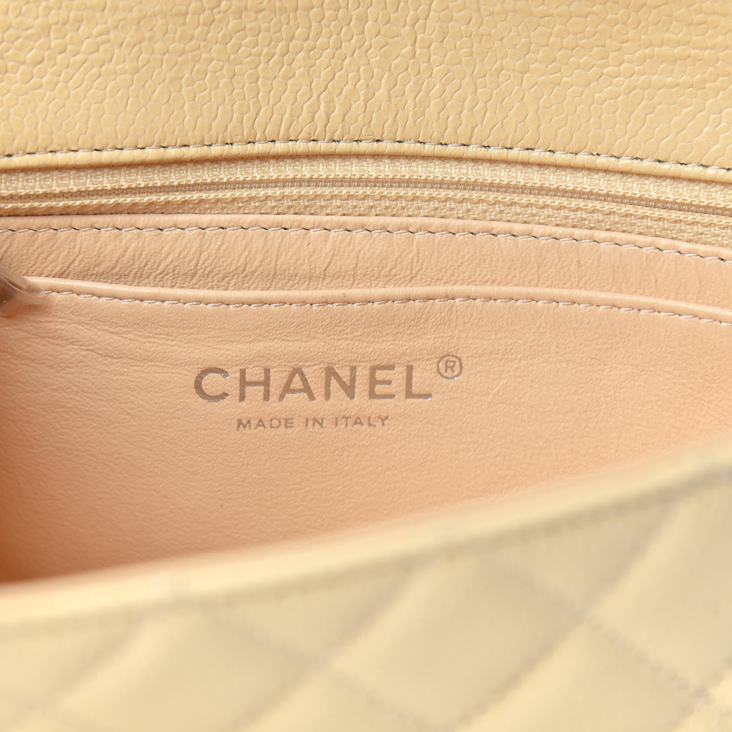 Chanel Caviar Quilted Mini Rectangular Flap Light Beige 6 of 10