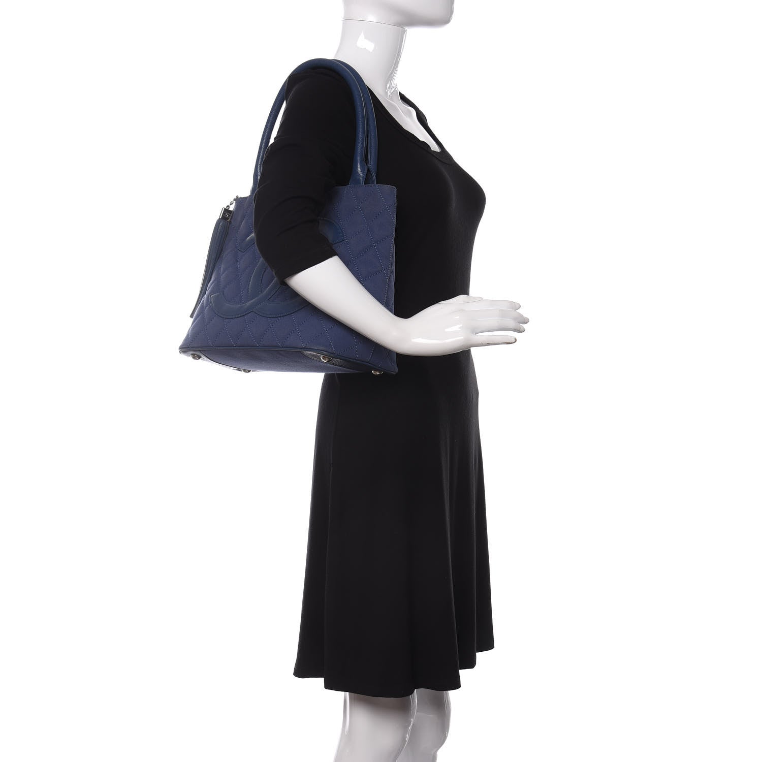 Chanel Canvas Caviar Tassel Tote Blue 2 of 11