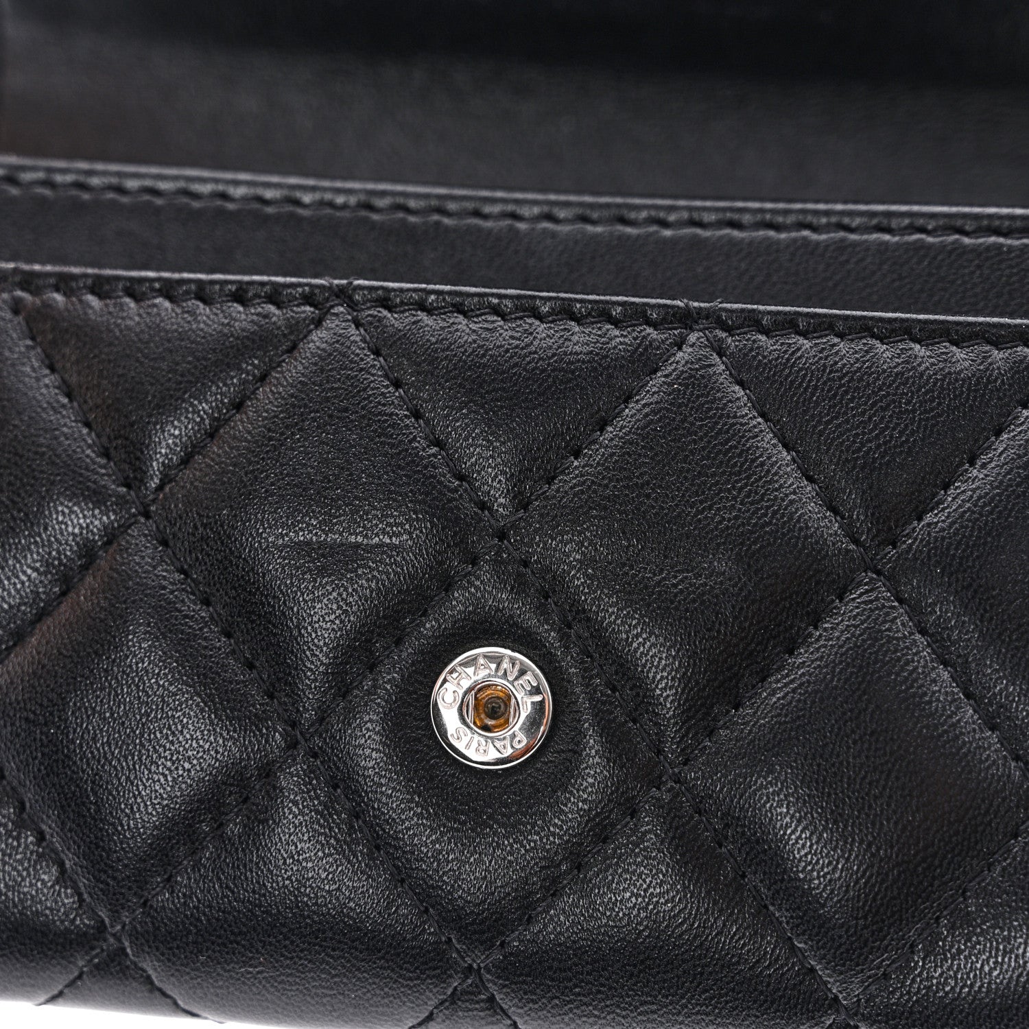 Chanel Lambskin Quilted Flap Card Holder Wallet So Black 9 of 11