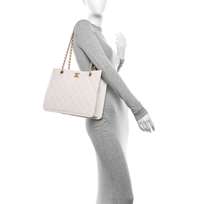 Chanel Caviar Quilted Sweet Classic Shopping Tote White 2 of 11