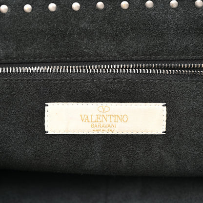 Valentino Garavani Pebbled Calfskin Rockstud Rolling Flap Messenger Bag Black 6 of 15