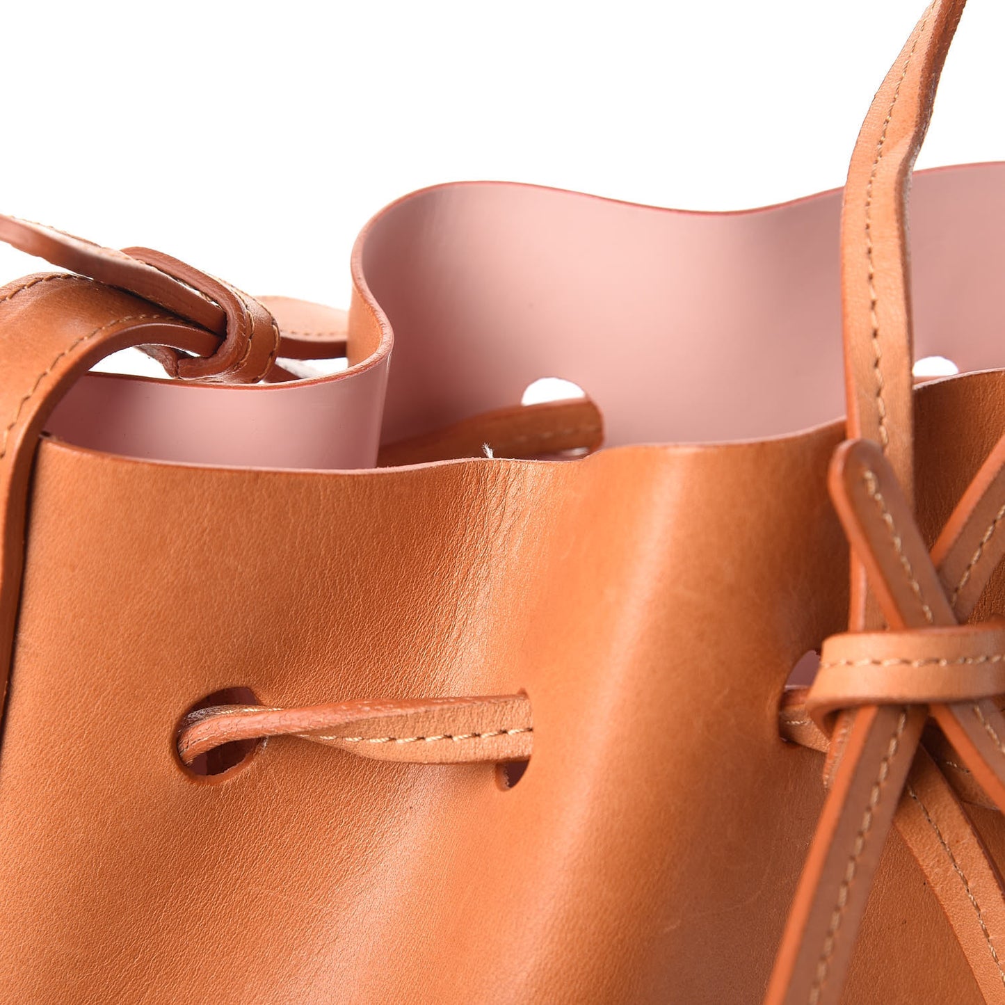 Calfskin Mini Bucket Bag Cammello Rosa