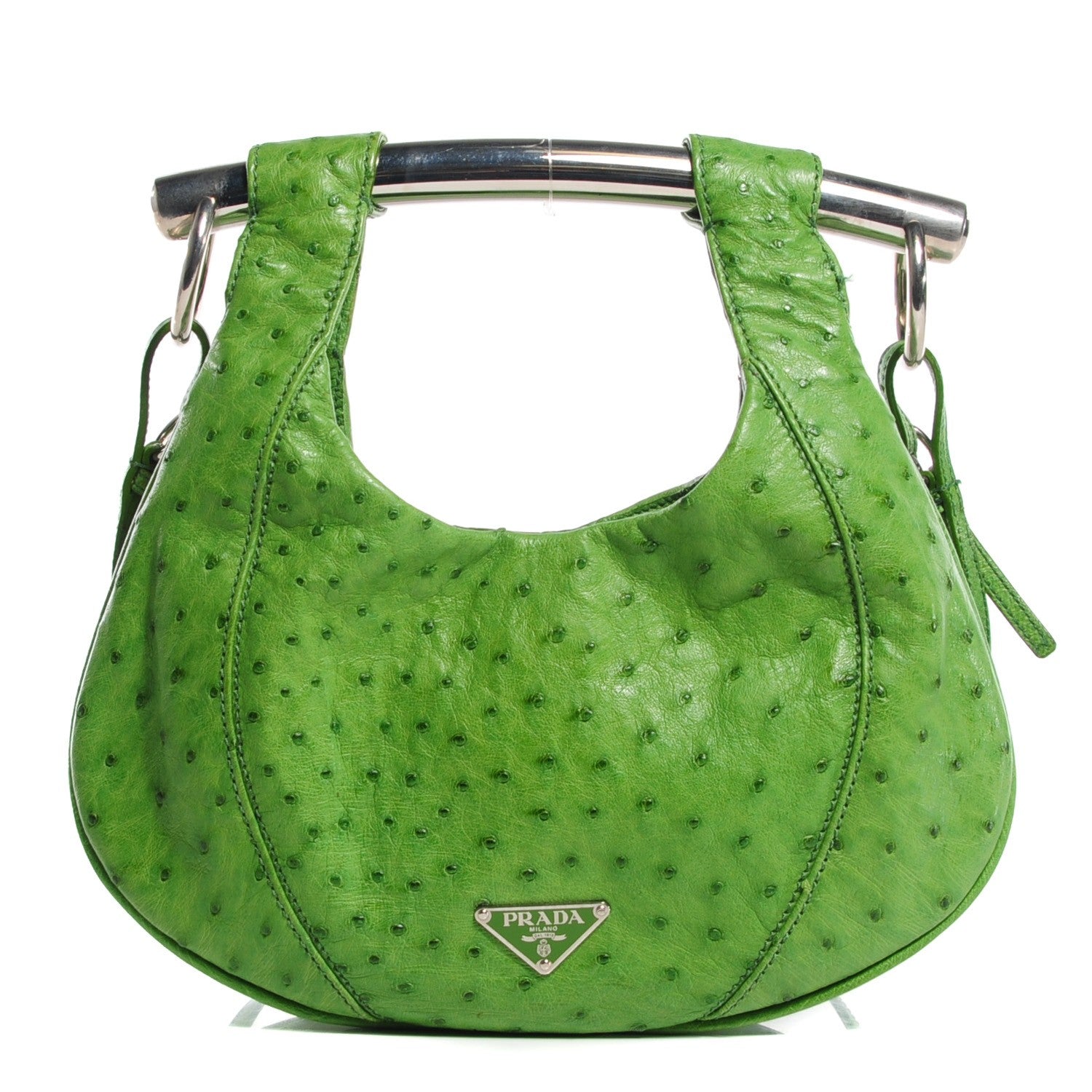 Prada Ostrich Metal Bar Bag 1 of 11