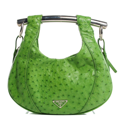Prada Ostrich Metal Bar Bag 1 of 11