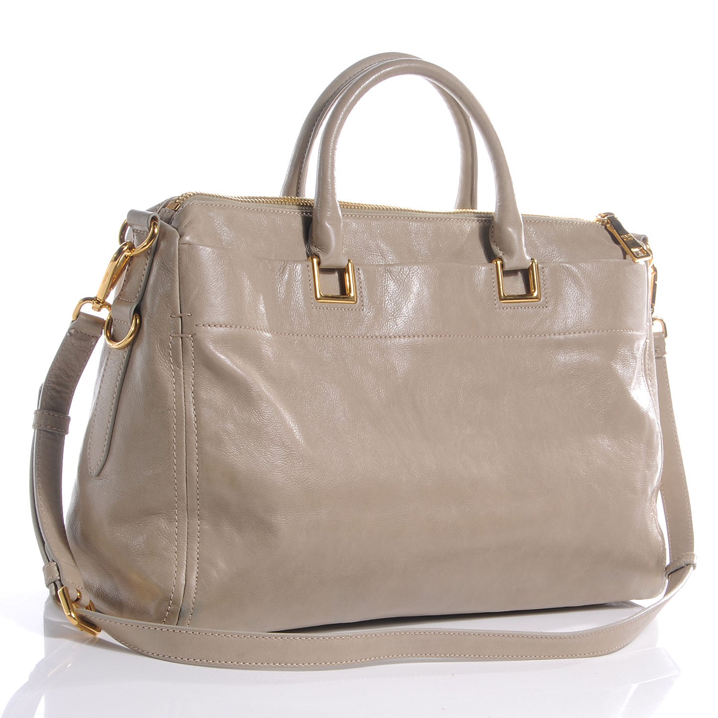 Glace Calf Extra Wide Tote Stone
