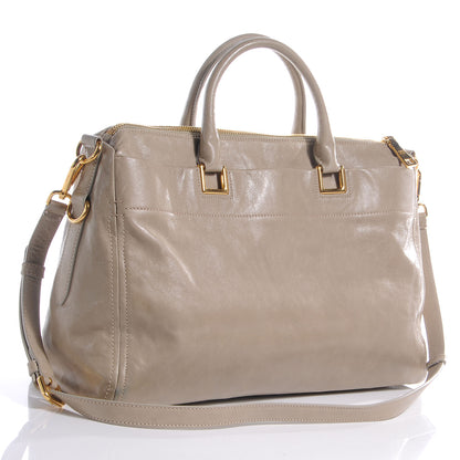 Prada Glace Calf Extra Wide Tote Stone 3 of 9