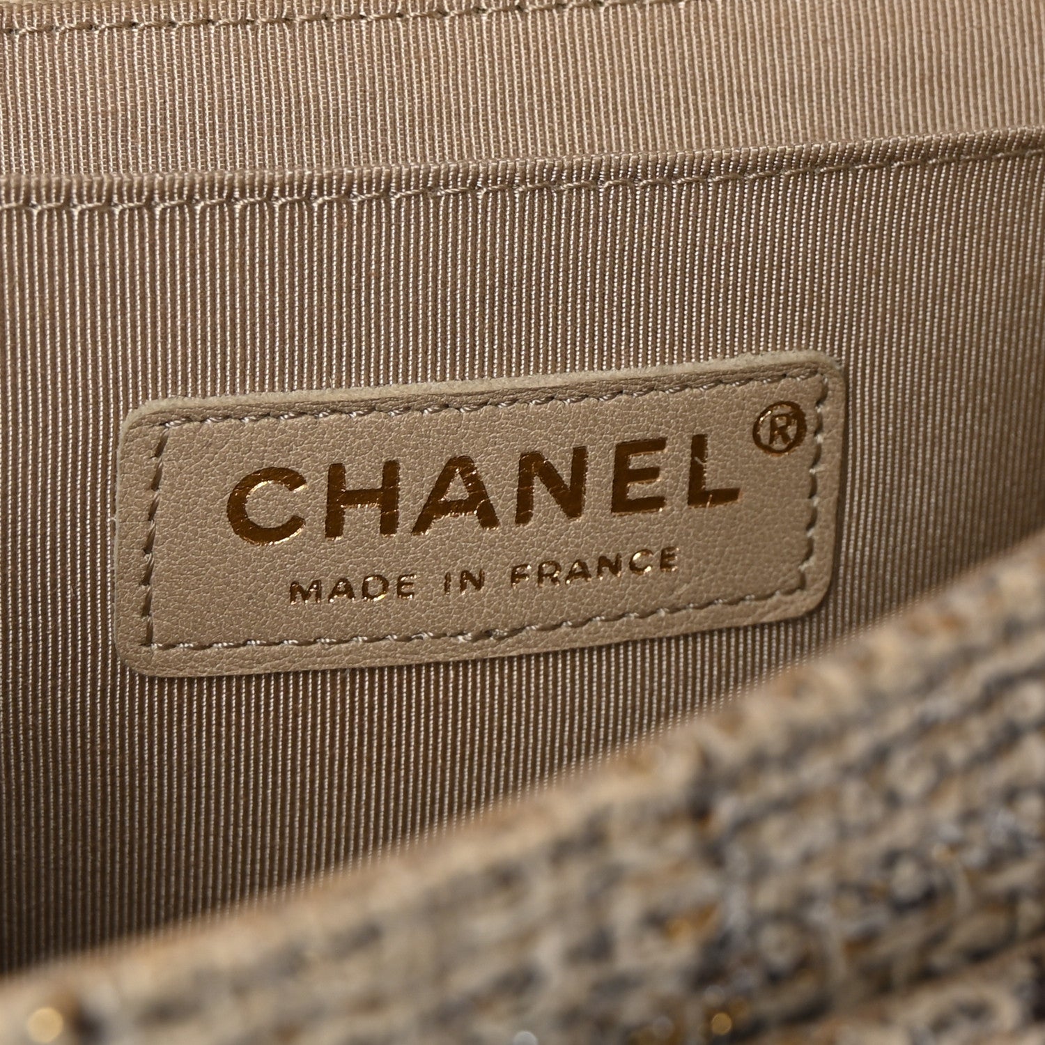 Chanel Metallic Tweed Quilted Medium Single Flap Beige Multicolor 6 of 10