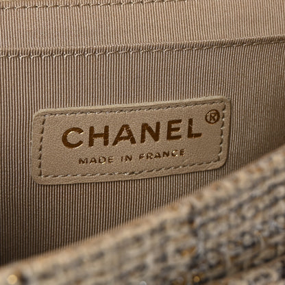 Chanel Metallic Tweed Quilted Medium Single Flap Beige Multicolor 6 of 10