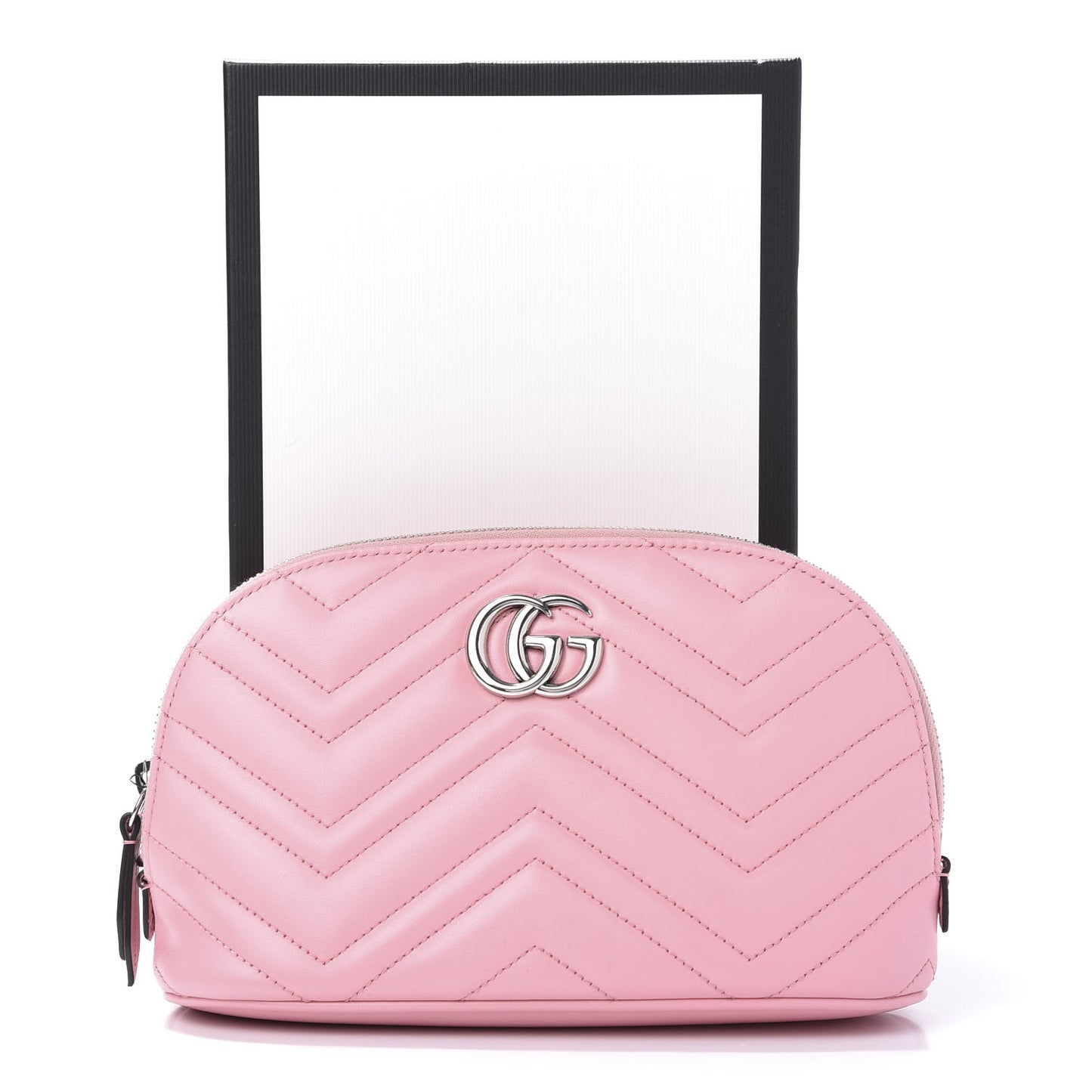 Calfskin Matelasse Large GG Marmont Pouch Cosmetic Case Wild Rose