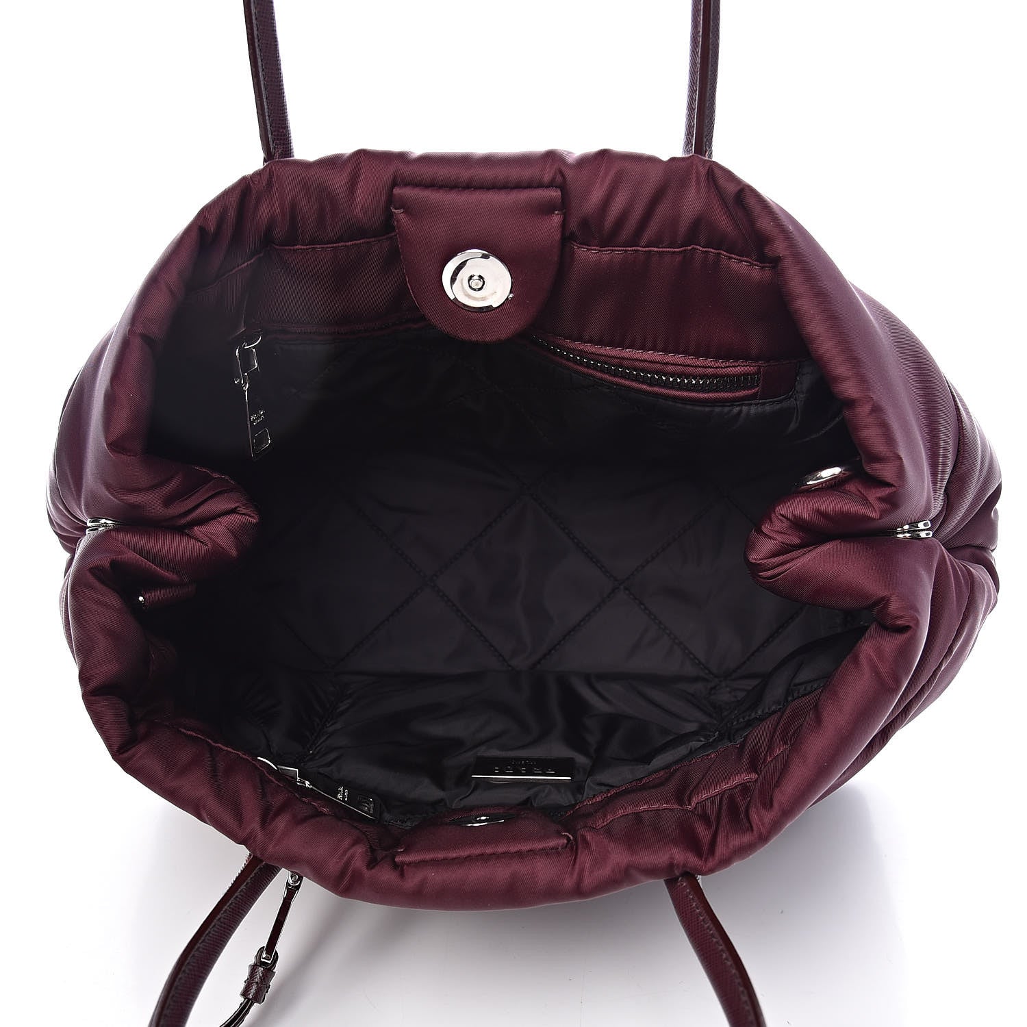 Prada Tessuto Nylon Bomber Tote Bordeaux 5 of 9