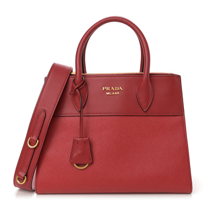 Prada Saffiano City Calfskin Small Paradigme Bag Red 1 of 17