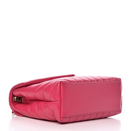 Saint Laurent Calfskin Y Quilted Monogram Small Loulou Chain Satchel Fresh Fuchsia 4 of 12