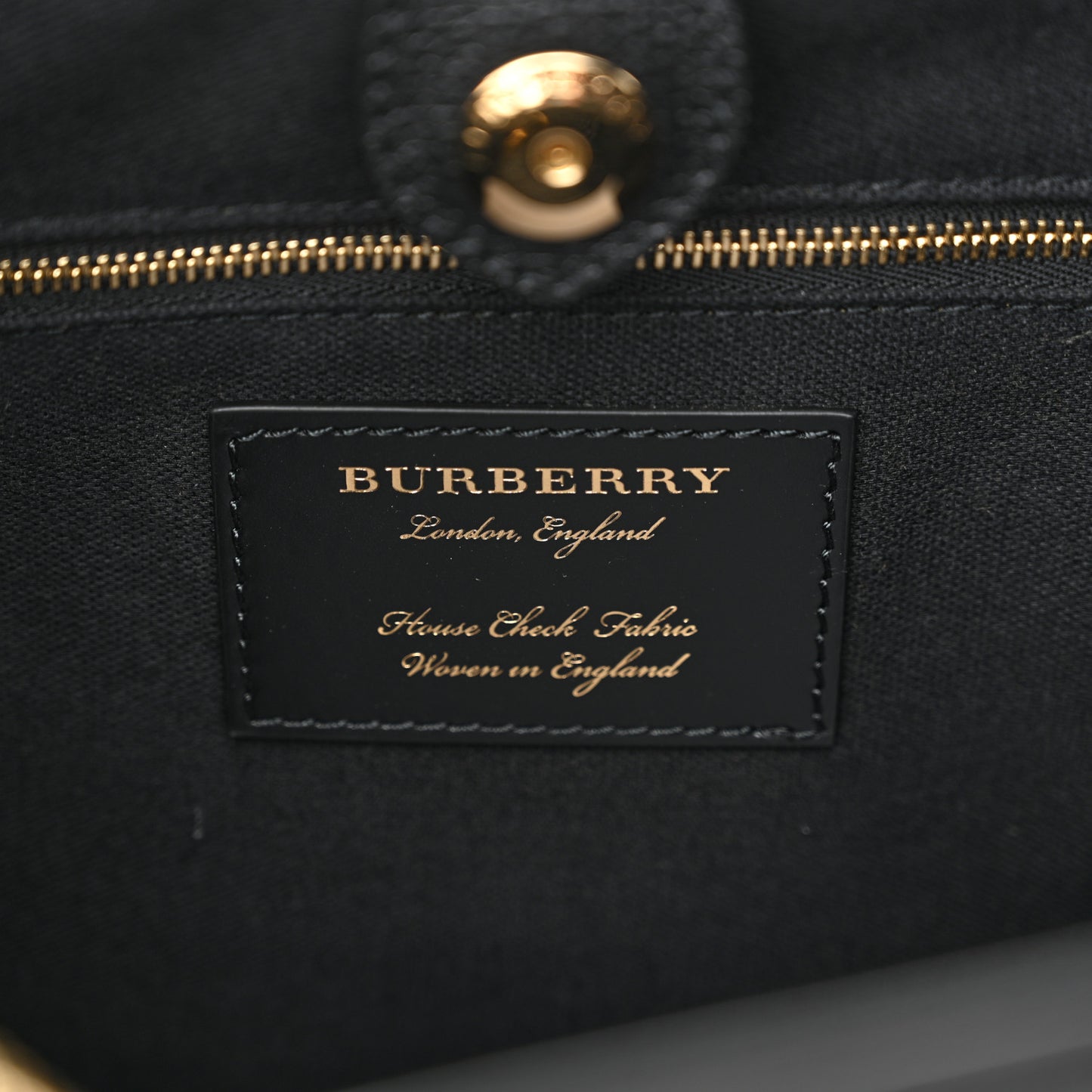 Derby Calfskin House Check Medium Banner Tote Black