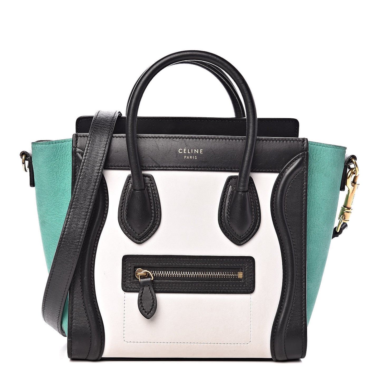 Smooth Calfskin Nubuck Nano Tri-Color Luggage Palm
