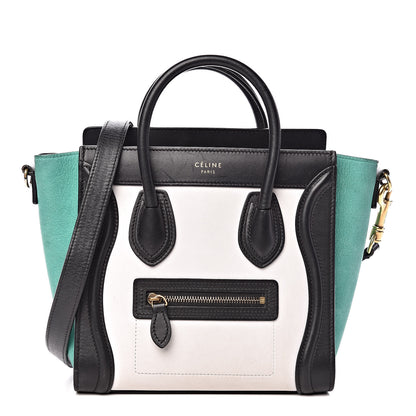 Celine Smooth Calfskin Nubuck Nano Tri-Color Luggage Palm 1 of 16