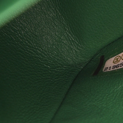 Chanel Caviar Quilted Jumbo Double Flap Green 8 of 9