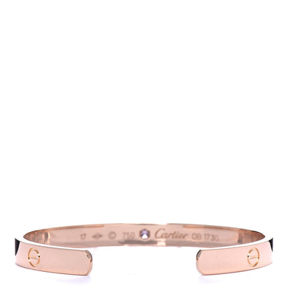 Cartier 18K Pink Gold Pink Sapphire LOVE Cuff Bracelet 17 3 of 4