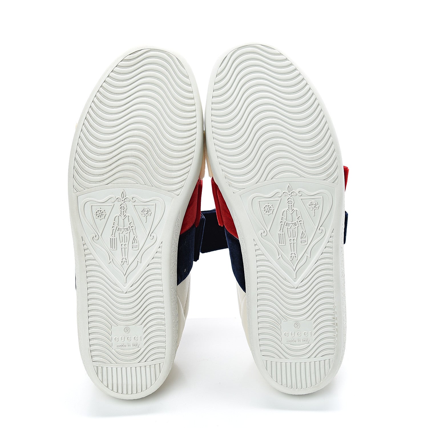 Gucci Calfskin Velvet Womens Bow Ace Sneakers 37.5 White 6 of 10