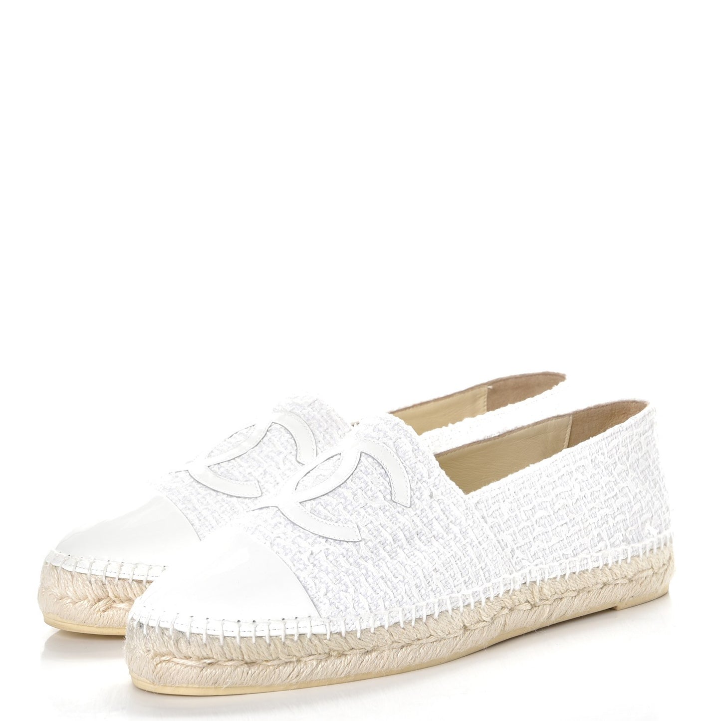 Tweed Patent CC Espadrilles 42 White