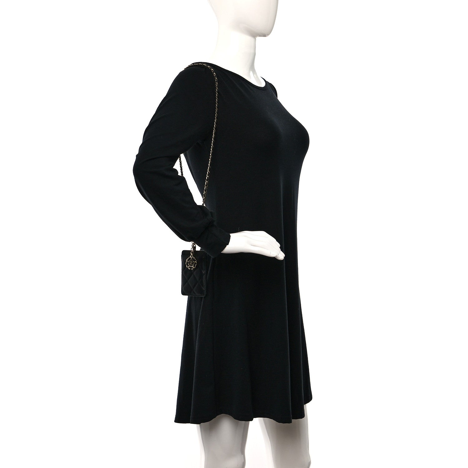 Chanel Lambskin Quilted Card Holder On Chain Black 2 of 8