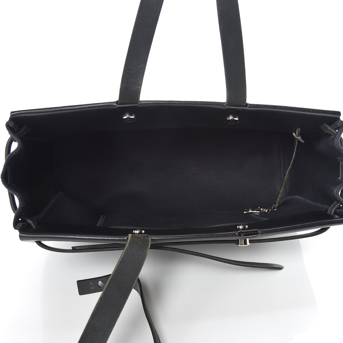 Toile Calfskin Herbag Cabas MM Black