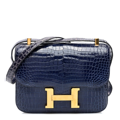 Hermes Shiny Porosus Crocodile Constance 23 1 of 9