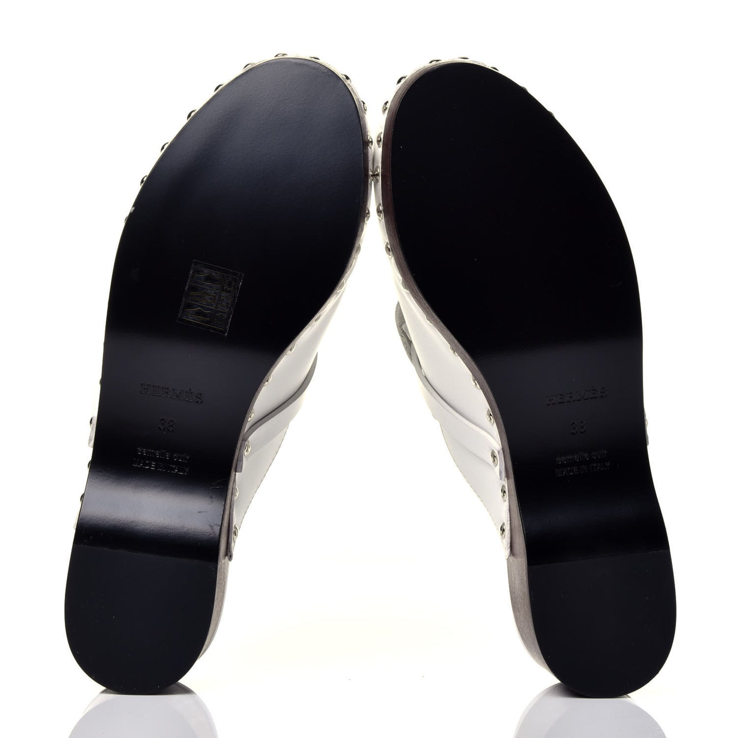Smooth Calfskin Calya Mules 38 White