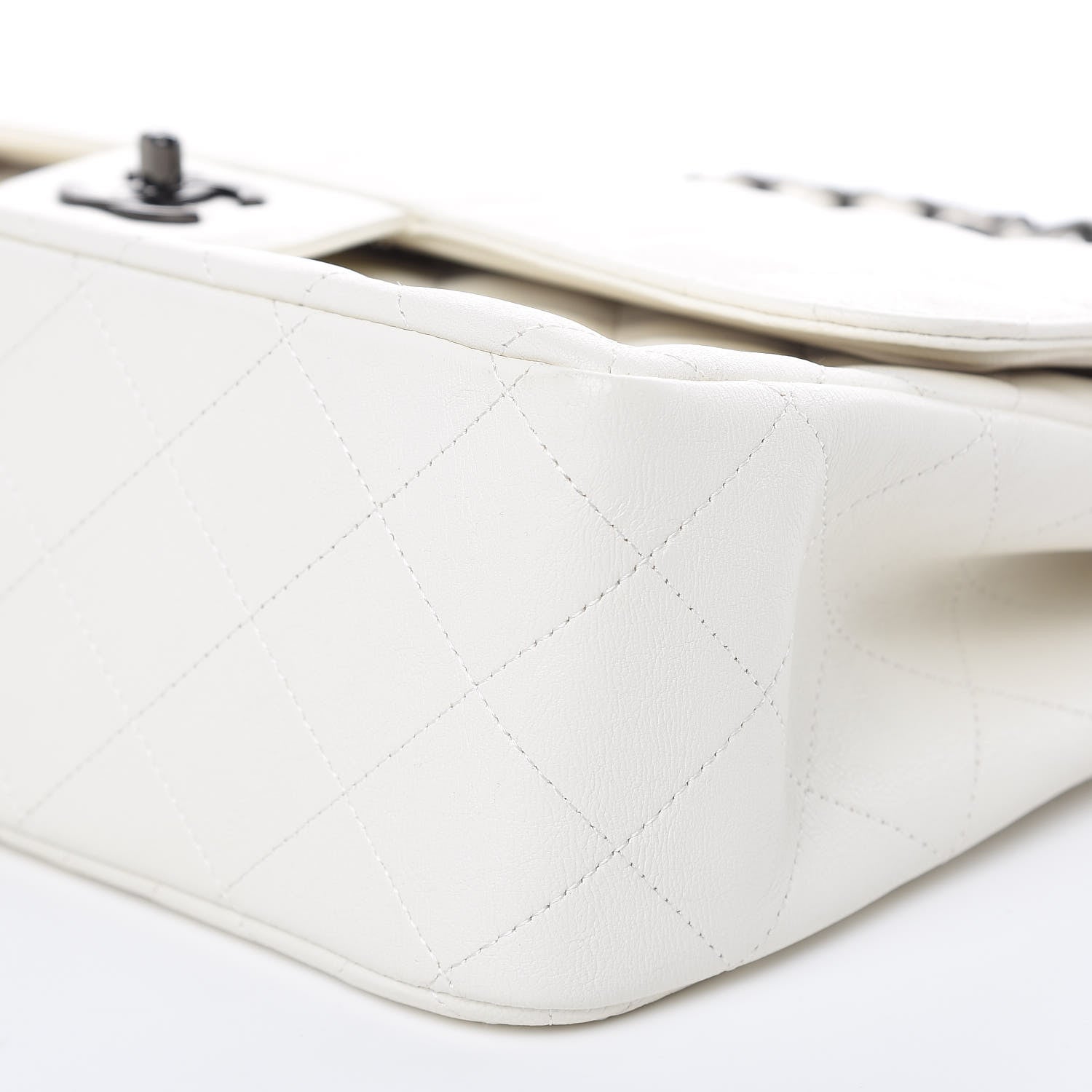 Chanel Calfskin Quilted Jumbo Double Flap White 9 of 9