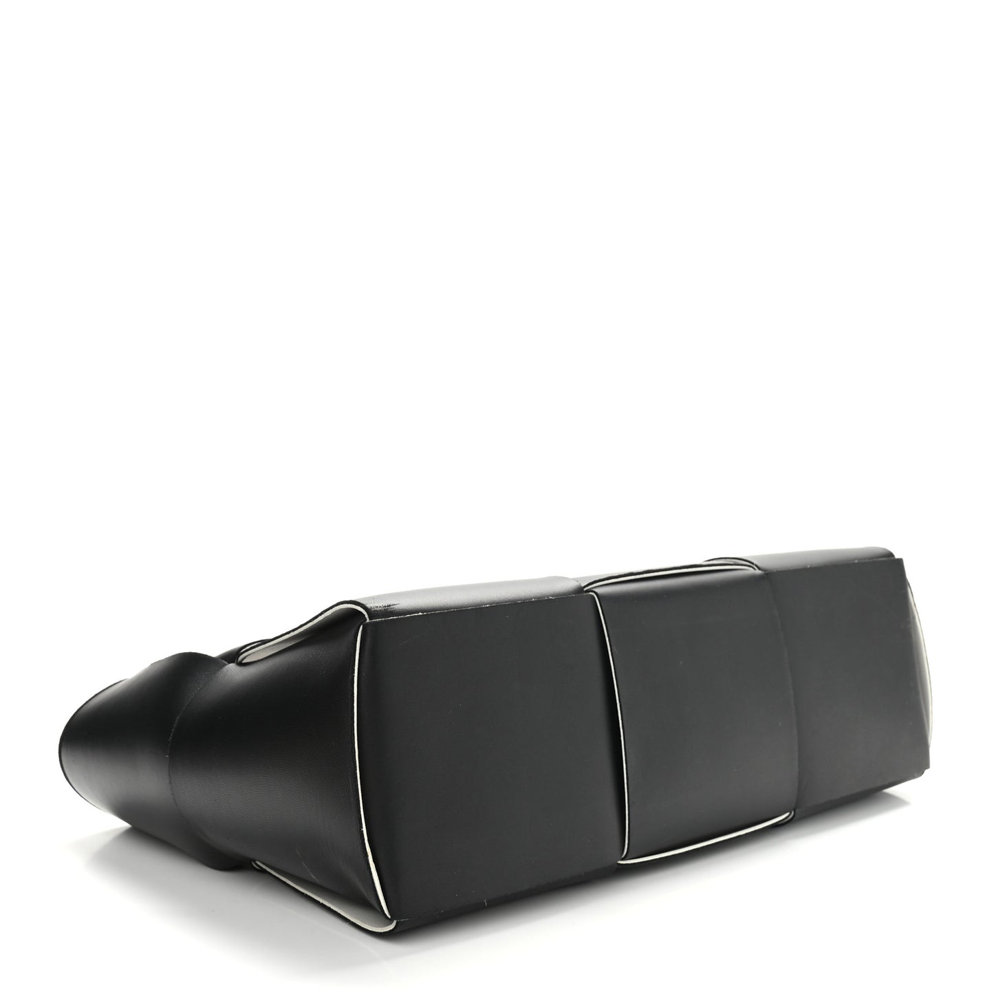 Nappa Maxi Intrecciato Arco Tote Black White