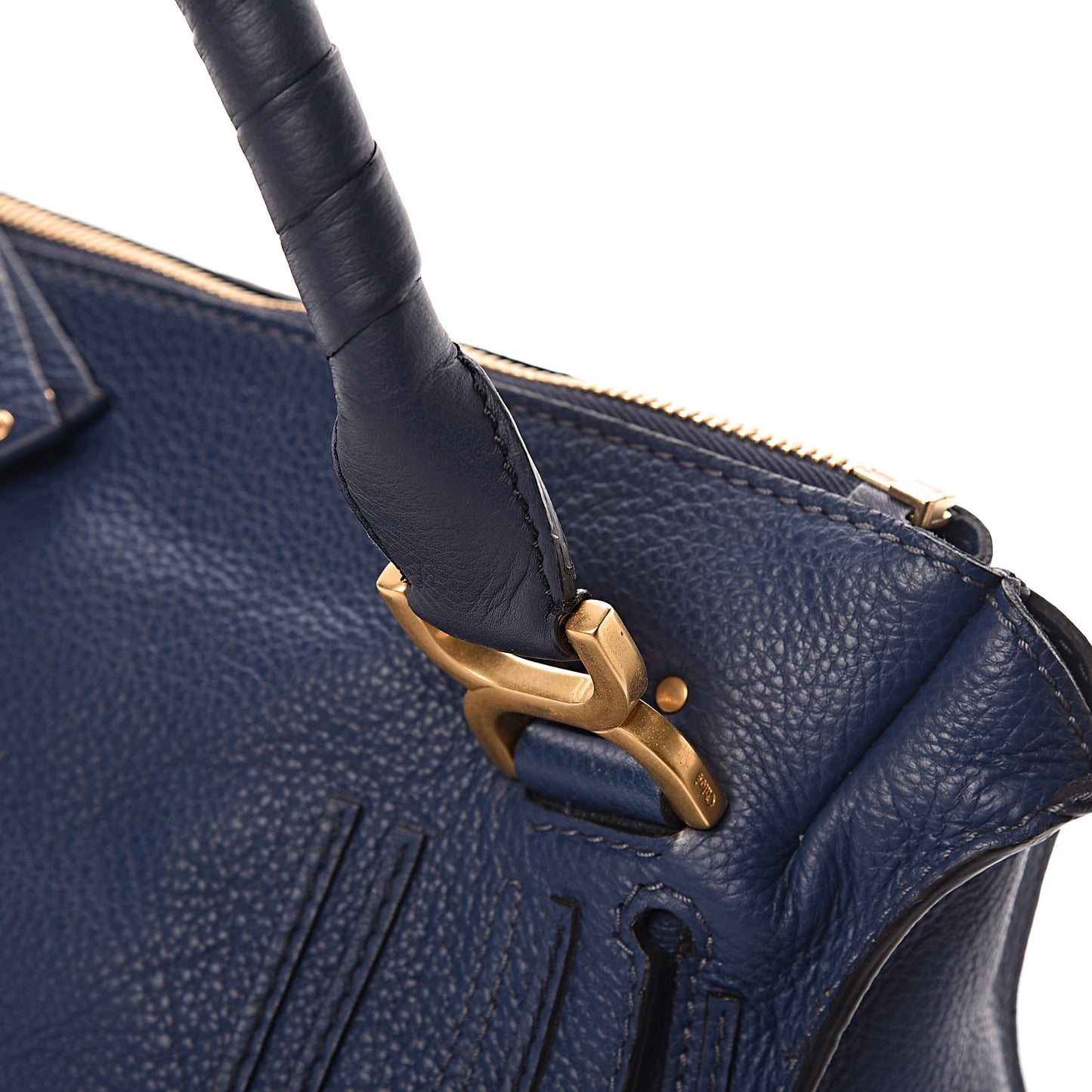 Calfskin Medium Marcie Satchel Royal Navy
