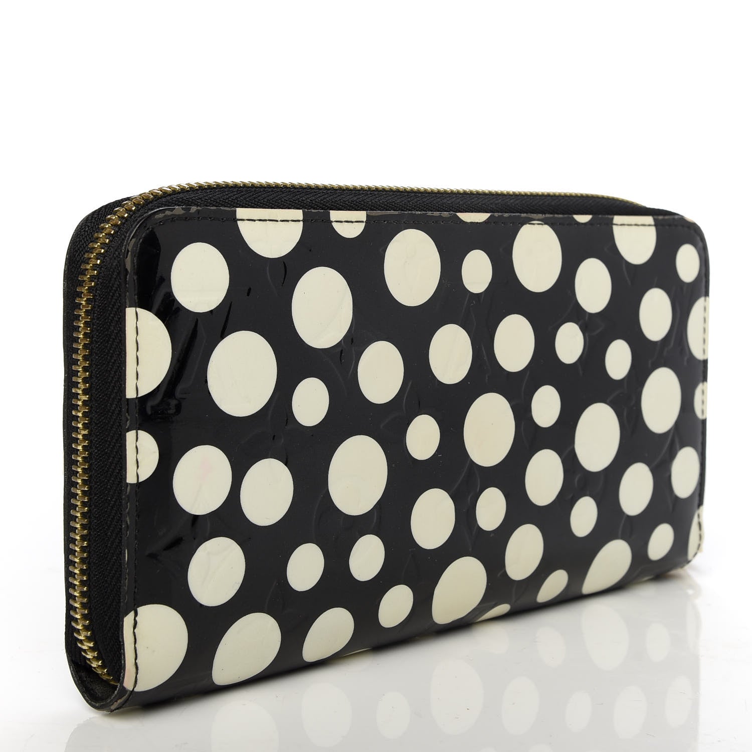 Louis Vuitton Vernis Kusama Infinity Dots Zippy Wallet Black 3 of 6