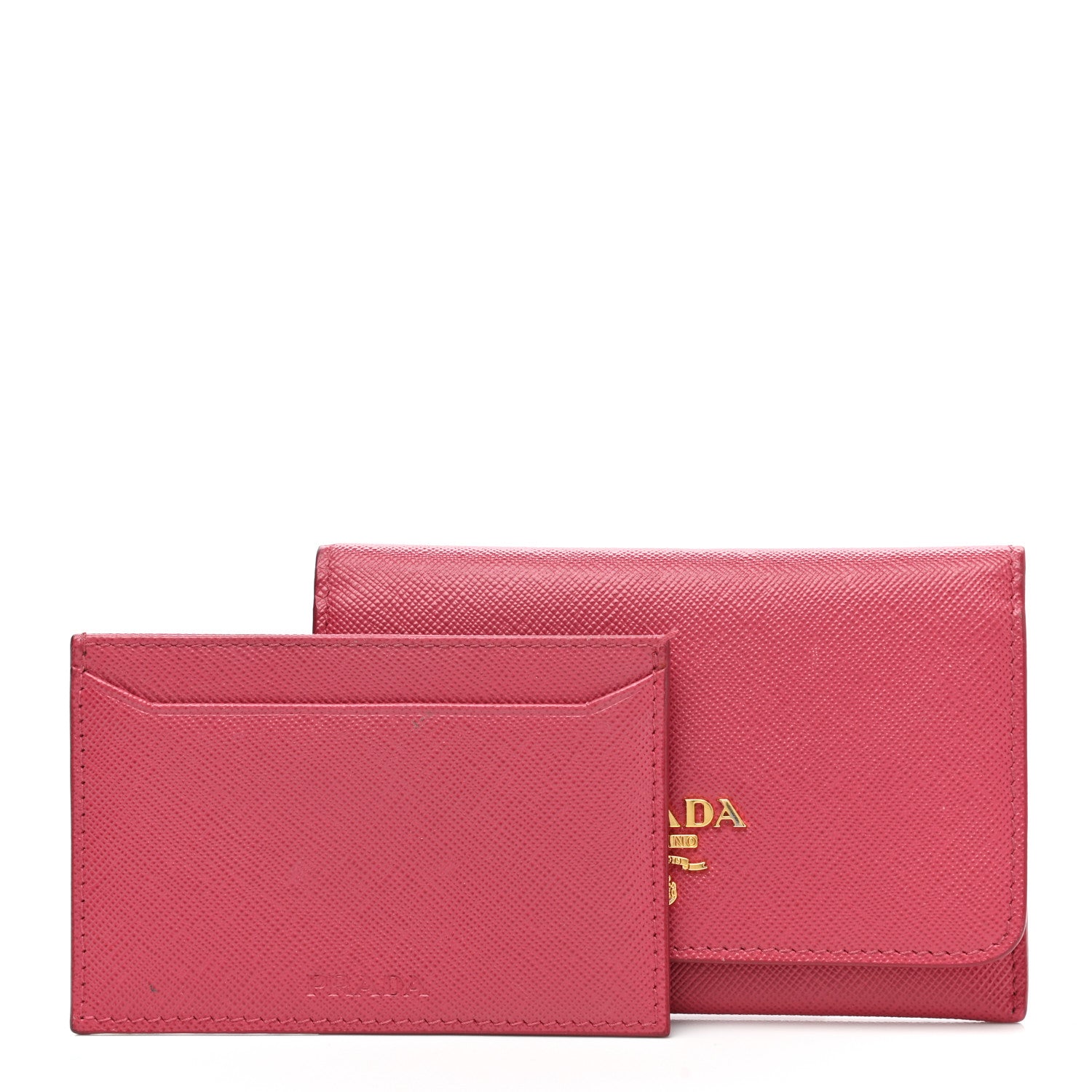 Prada Saffiano Metal Flap Wallet Peonia 3 of 11