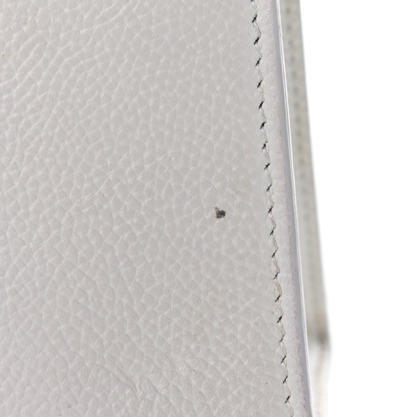 Grained Calfskin Small Hourglass Top Handle Bag White