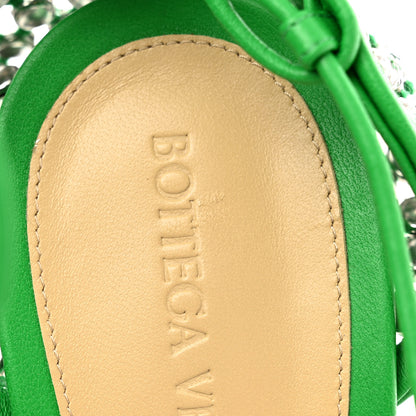 Bottega Veneta Mesh Nappa Crystal Embellished Sparkle Stretch Ankle Tie Sandals 40 Parakeet 11 of 13