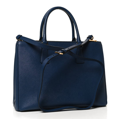 Prada Saffiano Galleria Double Zip Tote Bleuette 3 of 10