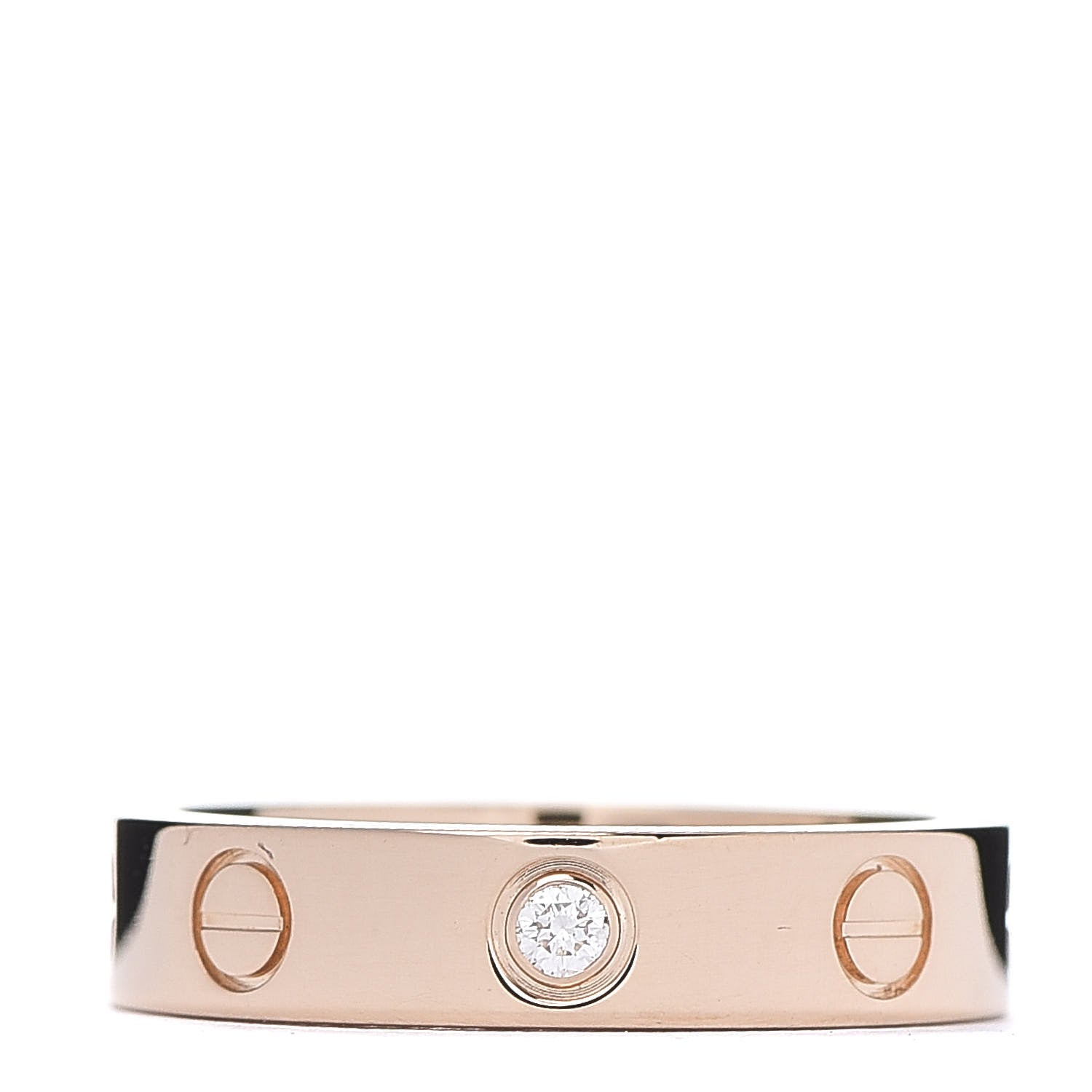Cartier 18K Pink Gold Diamond 4mm LOVE Wedding Band Ring 49 4.75 1 of 4