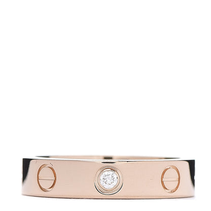 Cartier 18K Pink Gold Diamond 4mm LOVE Wedding Band Ring 49 4.75 1 of 4