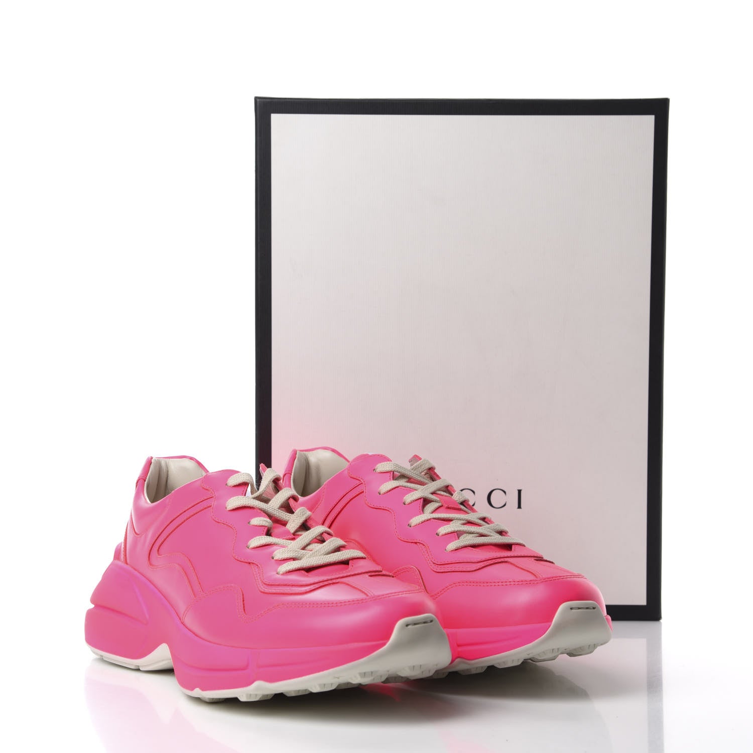 Gucci Calfskin Mens Rhyton Sneakers 10.5 Fuxia Fluo 10 of 10