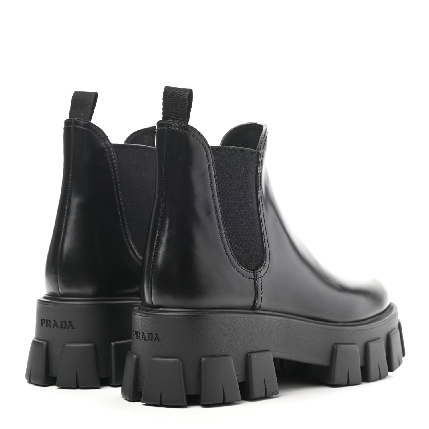Prada Spazzolato Rois Monolith Chelsea 55mm Ankle Boots 39 39 Black 4 of 12