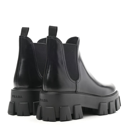 Prada Spazzolato Rois Monolith Chelsea 55mm Ankle Boots 39 39 Black 4 of 12