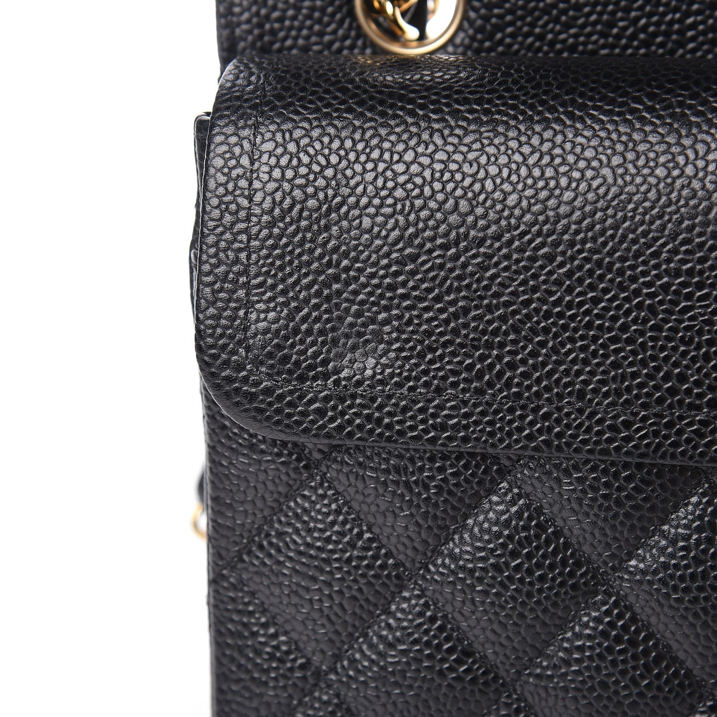 Caviar Quilted Small Double Flap Black