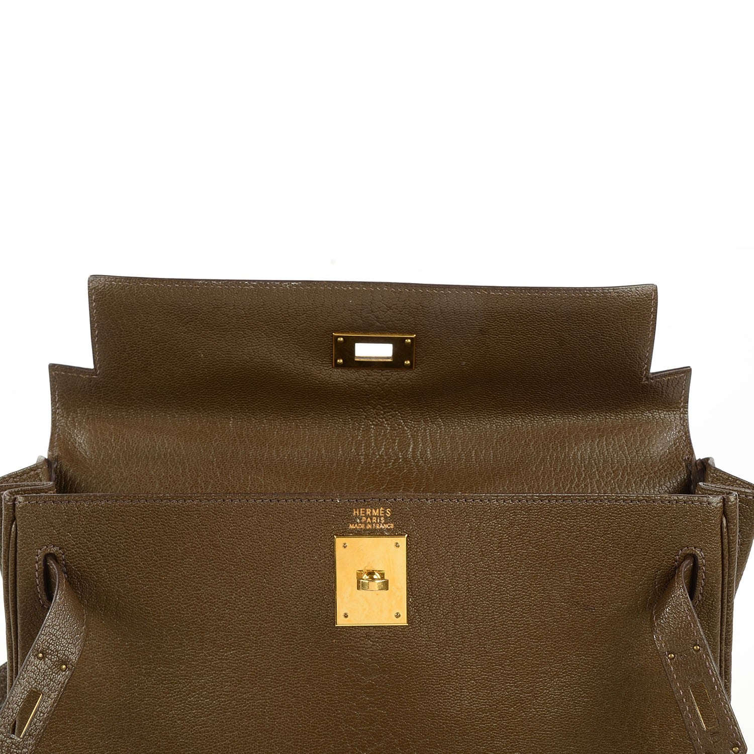 Hermes Chevre de Coromandel Kelly Retourne 32 Vert Bronze 15 of 22