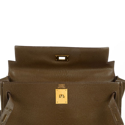 Hermes Chevre de Coromandel Kelly Retourne 32 Vert Bronze 15 of 22