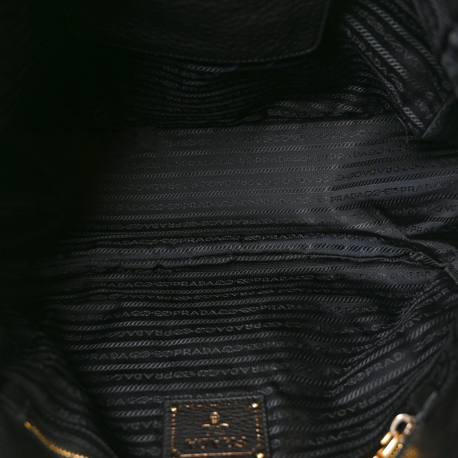 Prada Vitello Daino Pushlock Tote Black 9 of 17
