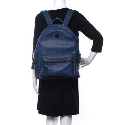 MCM Visetos Medium Side Stud Stark Backpack Blue 2 of 9