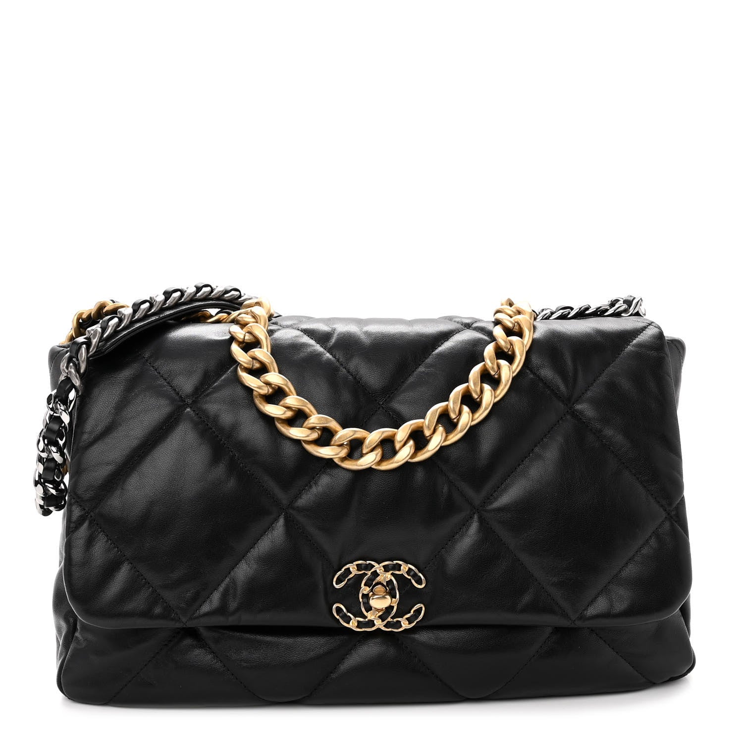 Chanel Lambskin Quilted Maxi Chanel 19 Flap Black 1 of 10