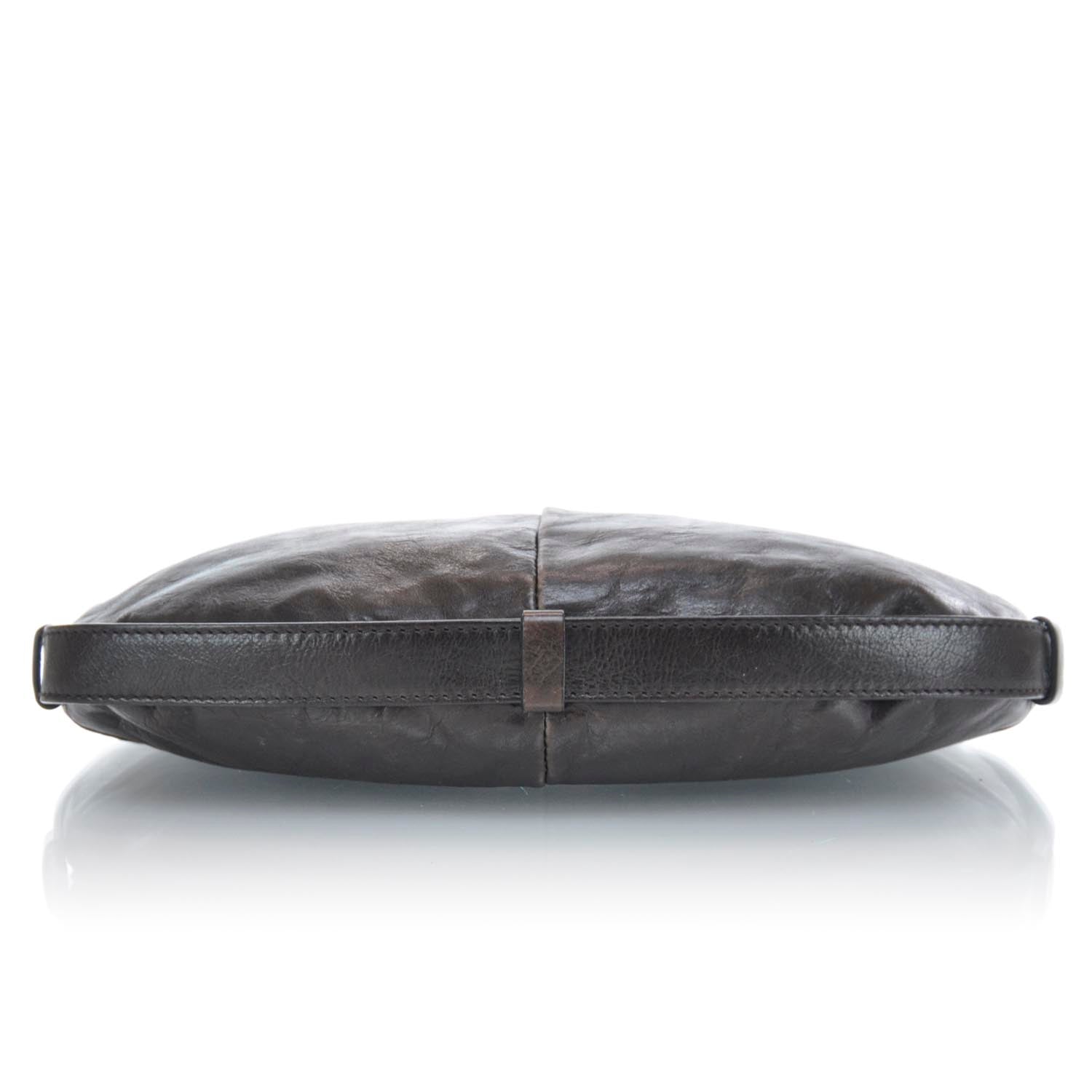 Saint Laurent Leather Mombasa Horn Bag Dark Brown 5 of 9