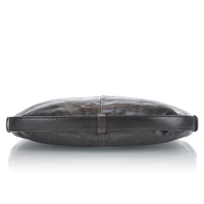 Saint Laurent Leather Mombasa Horn Bag Dark Brown 5 of 9